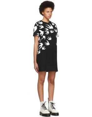 photo Black and White Swallow Signature T-Shirt Dress by McQ Alexander McQueen - Image 2