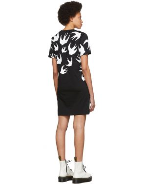 photo Black and White Swallow Signature T-Shirt Dress by McQ Alexander McQueen - Image 3