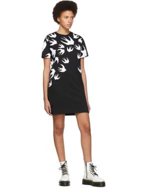 photo Black and White Swallow Signature T-Shirt Dress by McQ Alexander McQueen - Image 5