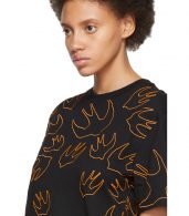 photo Black and Orange Embroidered Swallow Signature T-Shirt Dress by McQ Alexander McQueen - Image 4