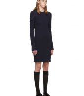 photo Navy Crepe Harness Short Dress by Helmut Lang - Image 2