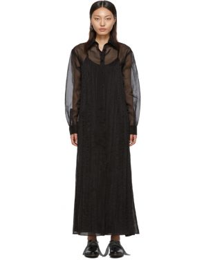 photo Black Organza Long Shirt Dress by Maison Margiela - Image 1