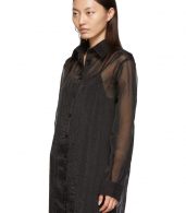 photo Black Organza Long Shirt Dress by Maison Margiela - Image 4