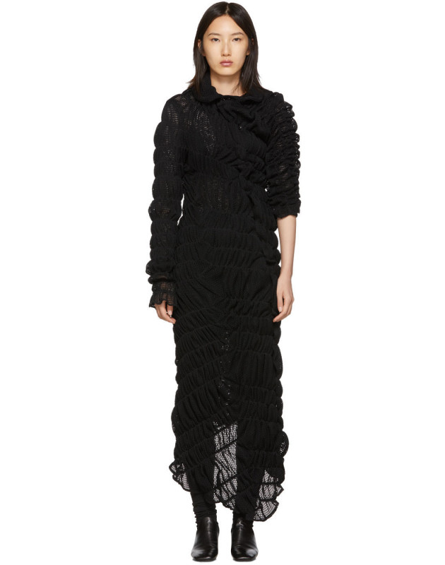 photo Black Mesh Rashel Long Dress by Comme des Garcons - Image 1