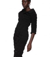 photo Black Lame Jersey Ruched Dress by Comme des Garcons - Image 4