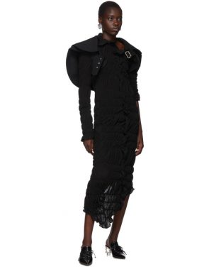 photo Black Lame Jersey Ruched Dress by Comme des Garcons - Image 5