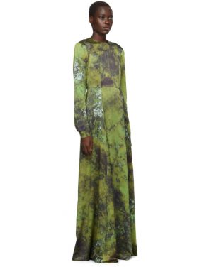 photo Green SOTO Silk Long Prairie Dress by S.R. STUDIO. LA. CA. - Image 5