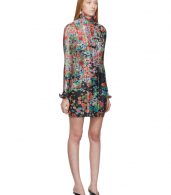 photo Multicolor Flowers Pleated Long Sleeve Dress by Givenchy - Image 2