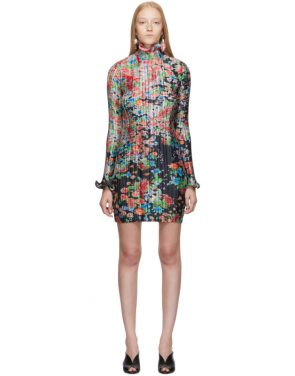 photo Multicolor Flowers Pleated Long Sleeve Dress by Givenchy - Image 1