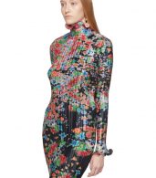 photo Multicolor Flowers Pleated Long Sleeve Dress by Givenchy - Image 4