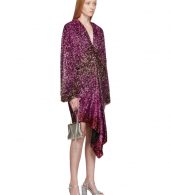 photo Pink Degrade Sequin Voluminous Sleeve Dress by Halpern - Image 5