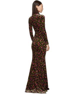 photo Black Velvet Evening Long Dress by Balenciaga - Image 3