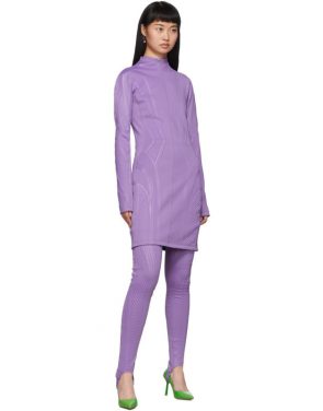photo Purple Scuba Turtleneck Dress by Mugler - Image 5