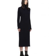 photo Navy Wool Side Button Turtleneck Dress by Marni - Image 2