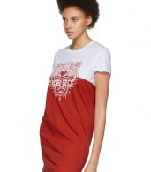 photo White and Red Limited Edition Colorblock Tiger Dress by Kenzo - Image 4