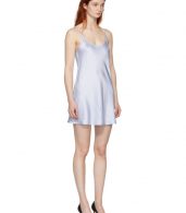 photo Blue Silk Short Slip Dress by La Perla - Image 2