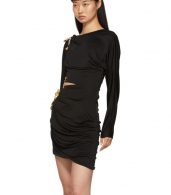 photo Black Draped Safety Pin Dress by Versace - Image 4