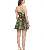 photo Gold Leopard Metallic Pleated Short Dress by Saint Laurent - Image 3