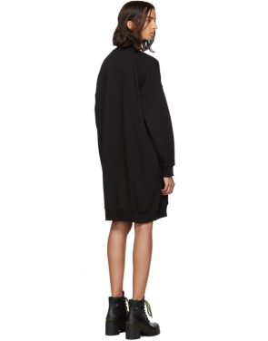 photo Black Fleece Brushstroke Logo Dress by MSGM - Image 3