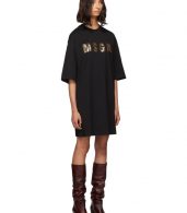 photo Black Sequinned Logo T-Shirt Dress by MSGM - Image 2