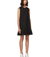 photo Black Double Layer Cady Crepe Dress by MSGM - Image 2