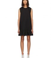 photo Black Double Layer Cady Crepe Dress by MSGM - Image 1
