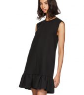 photo Black Double Layer Cady Crepe Dress by MSGM - Image 4
