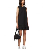 photo Black Double Layer Cady Crepe Dress by MSGM - Image 5