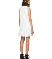 photo White Double Layer Cady Crepe Dress by MSGM - Image 3