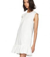 photo White Double Layer Cady Crepe Dress by MSGM - Image 4