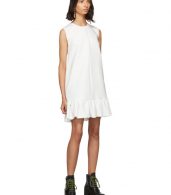 photo White Double Layer Cady Crepe Dress by MSGM - Image 5