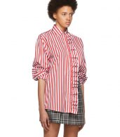 photo Red and White Stripe Shirt Dress by MSGM - Image 2