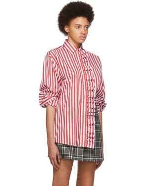 photo Red and White Stripe Shirt Dress by MSGM - Image 2