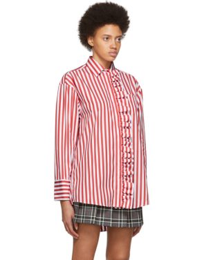 photo Red and White Stripe Shirt Dress by MSGM - Image 4