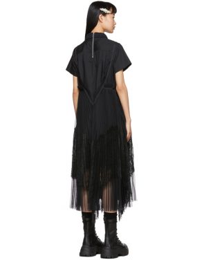 photo Black Lace Shirting Dress by Sacai - Image 3