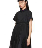 photo Black Lace Shirting Dress by Sacai - Image 4