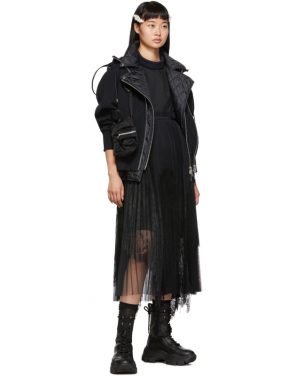 photo Black Lace Shirting Dress by Sacai - Image 5