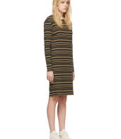 photo Navy and Brown Striped Rib Dress by 6397 - Image 2