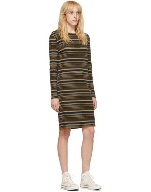 photo Navy and Brown Striped Rib Dress by 6397 - Image 5