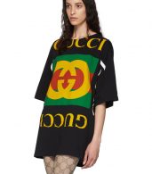 photo Black Oversized T-Shirt Dress by Gucci - Image 4