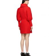 photo Red Knit V-Neck Dress by Gucci - Image 3