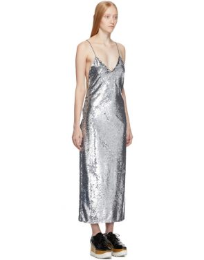 photo Silver Sequins Midi Dress by Stella McCartney - Image 2