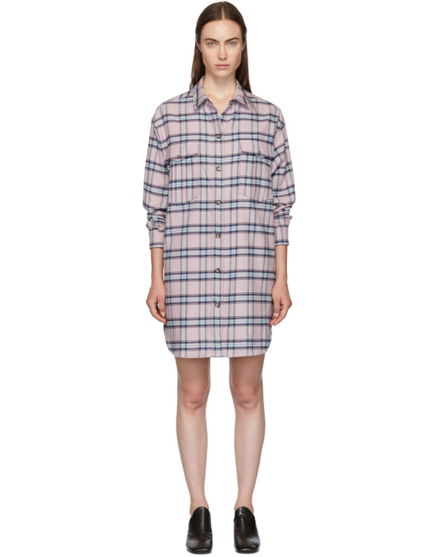photo Pink and Blue Check Iceo Pilou Dress by Isabel Marant Etoile - Image 1