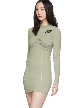 photo Green Athletic Long Sleeve Dress by Off-White - Image 4