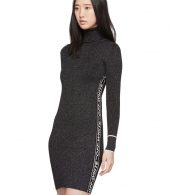 photo Silver and Black Lurex Logo Turtleneck Dress by Off-White - Image 4