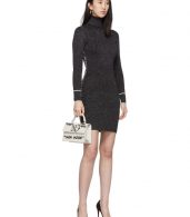 photo Silver and Black Lurex Logo Turtleneck Dress by Off-White - Image 5