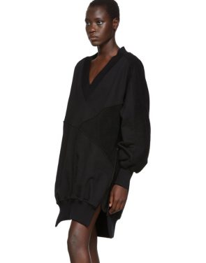 photo Black Intarsia Side Zip Sweatshirt Dress by Off-White - Image 4