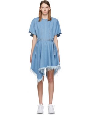 photo Blue Denim Asymmetric Dress by Marques Almeida - Image 1