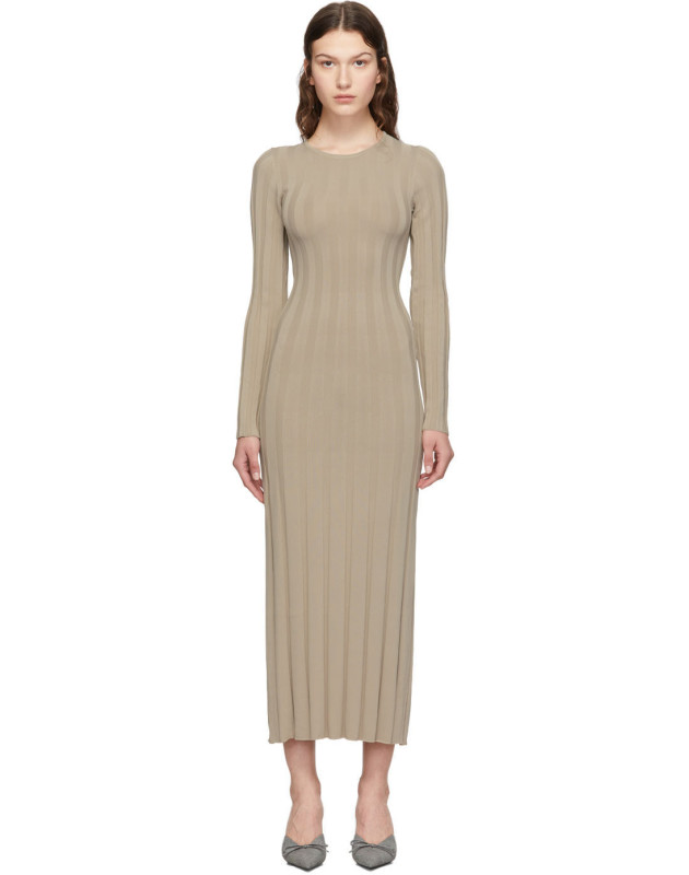 photo Taupe Bianco Long Dress by Toteme - Image 1