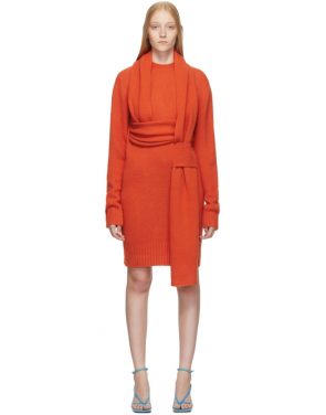 photo Orange Look 5 Wool Sweater Dress by Bottega Veneta - Image 1